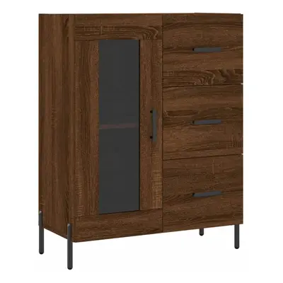 (brown oak) vidaXL Sideboard Storage Cabinet Side Cabinet Cupboard White Engineered Wood