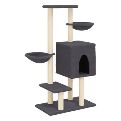 (dark grey) vidaXL Cat Tree with Sisal Scratching Posts Cat Tower Pet Cat Climbing Tree