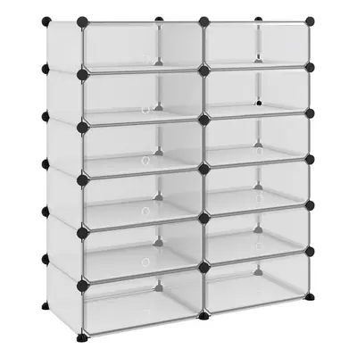 (transparent, 94.5 x 36.5 x cm) vidaXL Shoe Rack PP Home Organiser Storage Shelf Black/Transpare