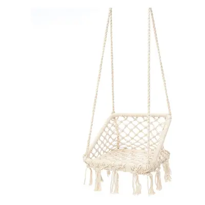 Macrame Hammock Chair Cotton Seat Rope Hammock Tassel Swing Bed Porch