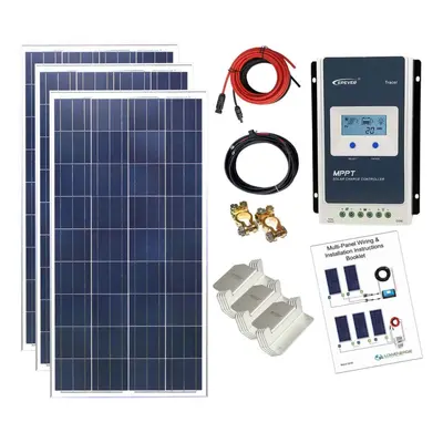 300w Poly Solar Panel Kit 12V/24V with MPPT Controller