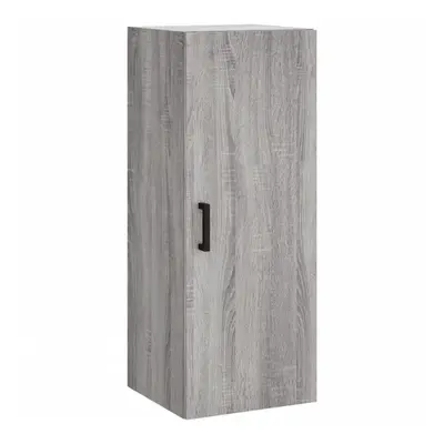 (grey sonoma) vidaXL Wall Mounted Cabinet Storage Cabinet Side Cabinet Black Engineered Wood