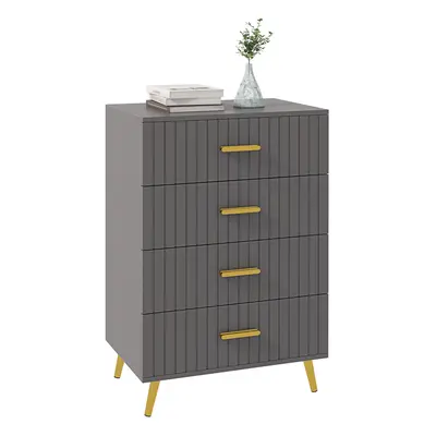 HOMCOM Bedroom Chest of Drawers, 4-Drawer Dresser with Aluminium Legs