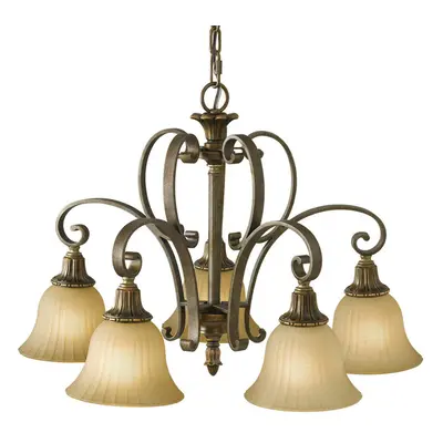 5 Bulb Chandelier LIght Firenze Gold British Bronze LED E14 60W