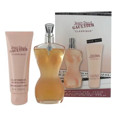 Jean Paul Gaultier Classique 100ml Eau de Toilette and 75ml Body Lotion Gift Set for Women