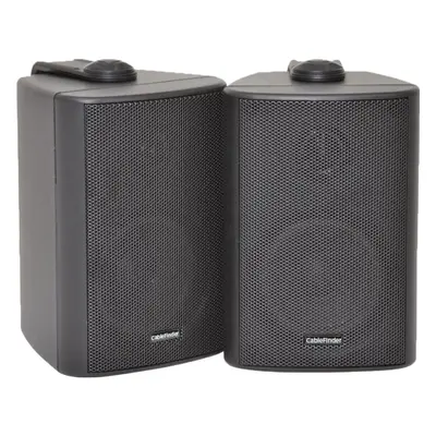 2x SPEAKERS / PAIR - Way Compact Stereo Speakers - Inch 60W 8Ohm - Black Mini Wall Mounted Backg