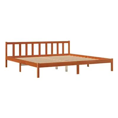 vidaXL Bed Frame Bed Base Wax Brown 180x200 cm Super King Solid Wood Pine