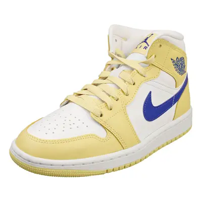 (8.5) Nike Air Jordan Mid Womens Fashion Trainers in White Lemon