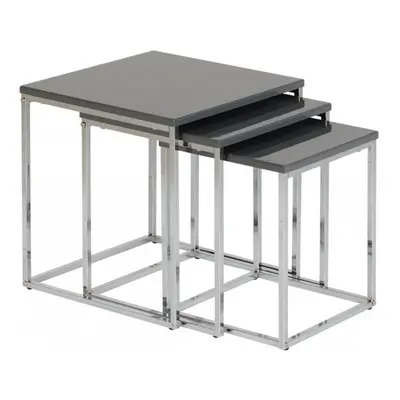 Charisma Modern Living Room Furniture Grey Gloss - Shelving, Tables, TV Unit#Nest of Tables