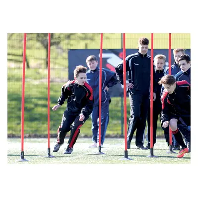 12 PACK RED 1.7m Spiked Boundary Poles Set Football Footwork & Dribble Training