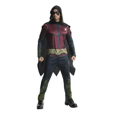 (XL, Red/Black) Batman Mens Robin Hooded Costume