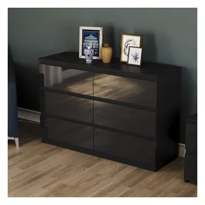 (Black) Glinton Modern Drawer Chest Bedroom Home Storage