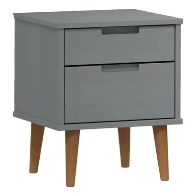 (grey) vidaXL Solid Wood Pine Bedside Cabinet MOLDE Bedroom Side Table Multi Colours