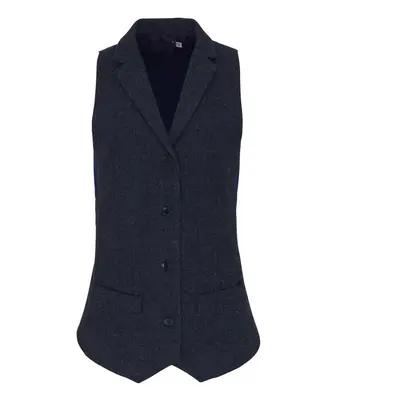 (L, Navy) Premier Womens/Ladies Herringbone Waistcoat