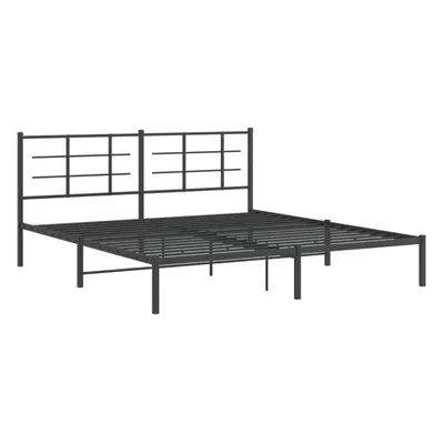 (with headboard, x cm) vidaXL Metal Bed Frame with Headboard Home Bed Base Bedstead Black 193x20