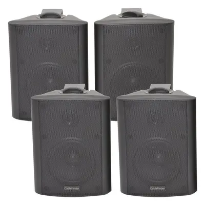 4x 4" Way Stereo Speakers 70W 8Ohm Black Wall Mounted Background Music Hi Fi