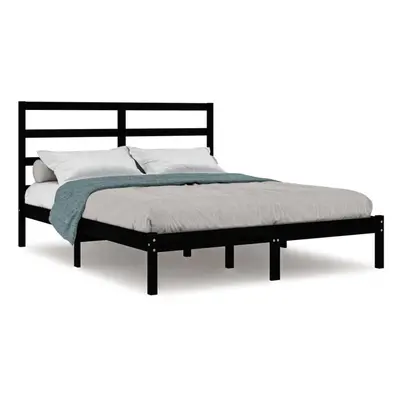 (black, x cm) vidaXL Solid Wood Pine Bed Frame Wooden Platform Bed Multi Colours Multi Sizes