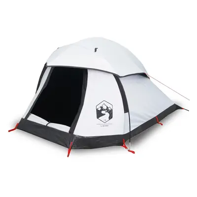 vidaXL Camping Tent Dome 1-Person Dome Tent White Blackout Fabric Waterproof