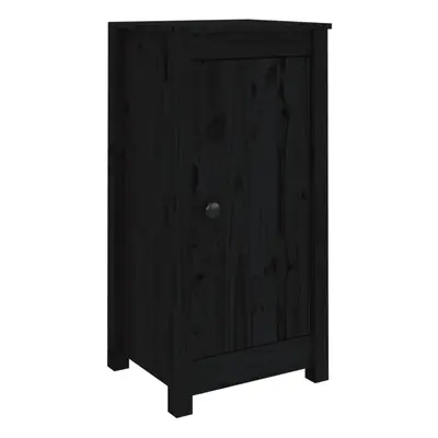 vidaXL 2x Solid Wood Pine Sideboards Black Wooden Home Organiser Cupboard