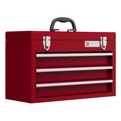 DURHAND Lockable Drawer Tool Chest with Ball Bearing Slide Drawers Red