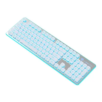 (white & blue light) Keys Mechanical Feeling Keyboard USB Wired Silent RGB Backlit Gaming Keyboa