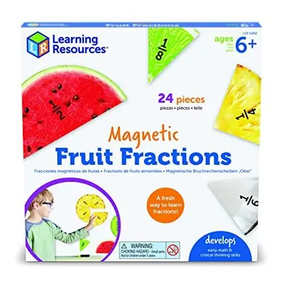 LER5068 Magnetic Fruit Fractions, Number Learning, Montessori Maths, Kids, Educational Indoor Ga