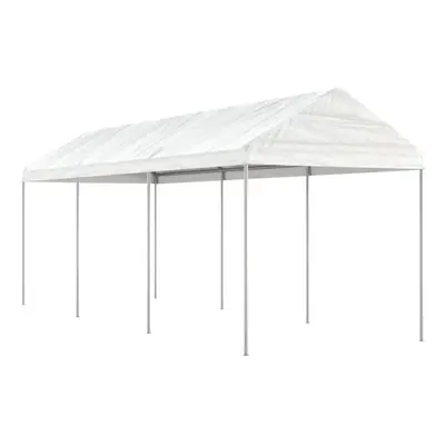 (6.69 x 2.28 x 2.69 m) vidaXL Gazebo Part Tent with Roof Pavilion Outdoor Marquee White Polyethy