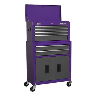 615 x x 705mm PURPLE Drawer Topchest & Rollcab Combination Tool Chest Unit