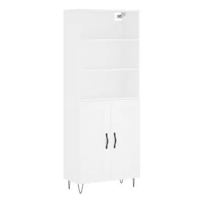 (white, wood doors) vidaXL Highboard Sideboard Cupboard Side Cabinet Sonoma Oak Engineered Wood