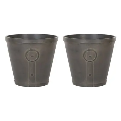 Set of Plant Pots cm Brown VARI