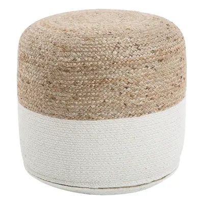 Jute Pouffe White DALAMA