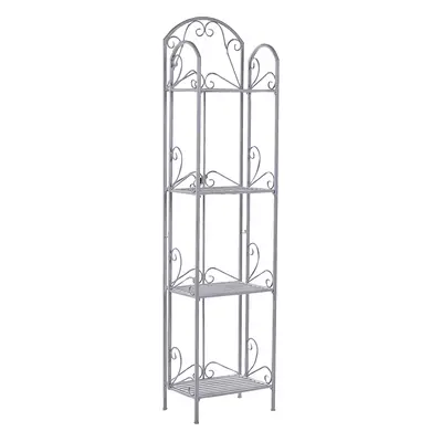 4 Tier Metal Bathroom Shelves Grey VALDIVIA