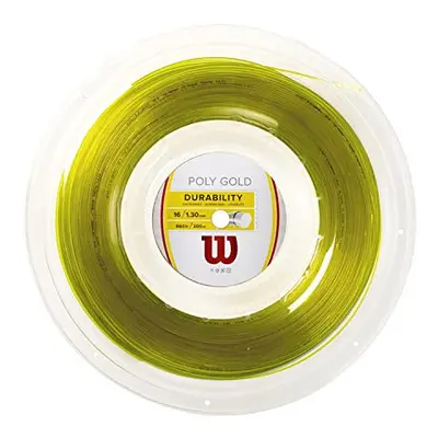 Poly Gold Tennis String, Polyester, 16, Diameter: 1.3 mm, Orange, m, Roll