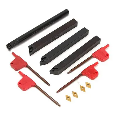 4pcs 10mm Shank Lathe Boring Bar Turning Tool Holder With DCMT070204 Inserts