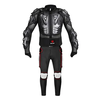 (Jacket trousers BW, 2XL) Motorcycle Racing Body Armor Protector Gear