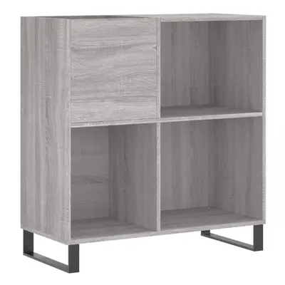 (grey sonoma) vidaXL Record Cabinet Record Storage Cabinet Sideboard White Engineered Wood