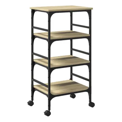 vidaXL Kitchen Trolley Rolling Cart Storage Cart Sonoma Oak Engineered Wood