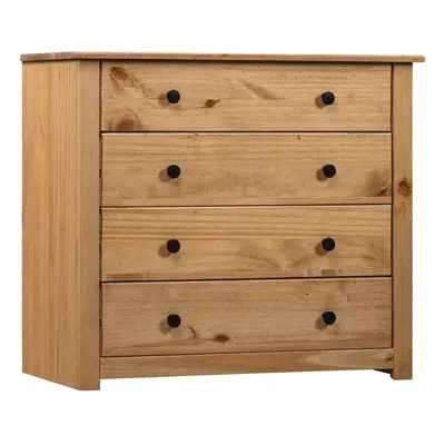 vidaXL Solid Pine Wood Side Cabinet Panama Range with Drawers Nightstand