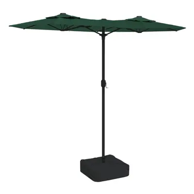 (green) vidaXL Double-Head Parasol Garden Umbrella Outdoor Sun Shading Pool Umbrella