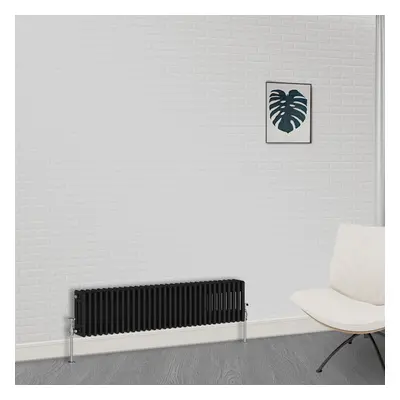 (300 x 1460mm-3 Column) NRG Traditional Black Horizontal Vertical Bathroom Cast Iron Radiator