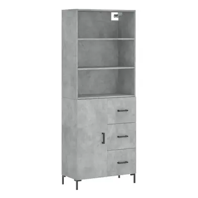 (concrete grey, door drawers) vidaXL Highboard Sideboard Storage Cabinet High Gloss White Engine