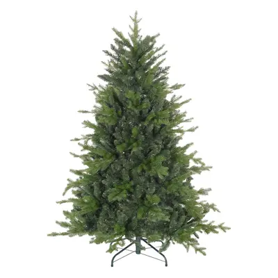 HOMCOM Ft Artificial Christmas Tree with Metal Base, Hinged Branches