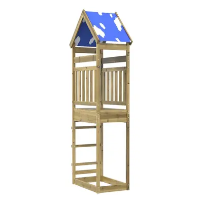 (solid impregnated wood) vidaXL Play Tower Kids Playset Children Outdoor Climbing Frame Solid Wo