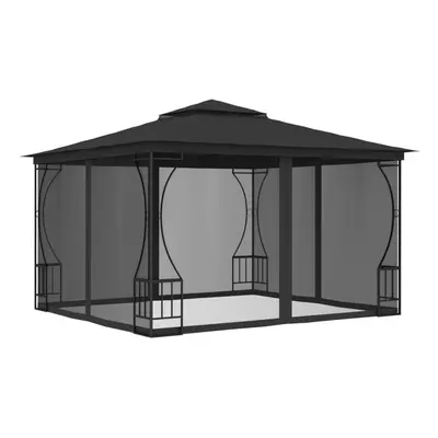 vidaXL Gazebo with Nets 300cm Anthracite Outdoor Canopy Shelter Party Tent