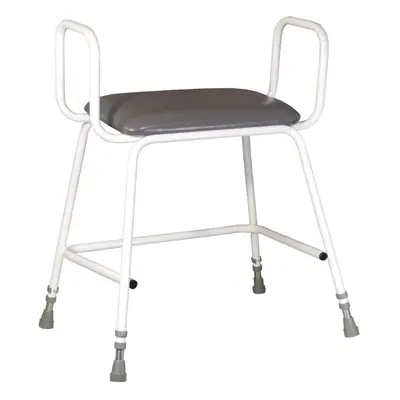 Bariatric Perching Stool - Arms and Backrest - Adjustable Height - 254kg Limit