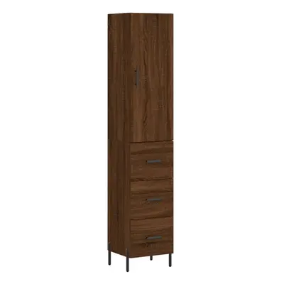 (brown oak) vidaXL Highboard Sideboard Storage Cabinet Side Cabinet White Engineered Wood