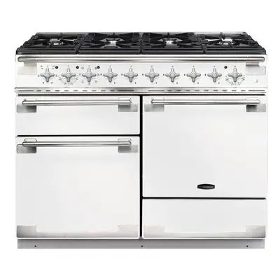 RANGEMASTER Elise Dual Fuel Range Cooker - White & Chrome, White