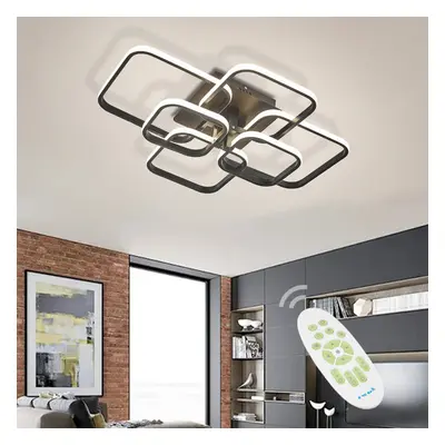 (6 Head, Dimmable) Modern LED Ceiling Light Square Chandelier Lamp Bedroom Light