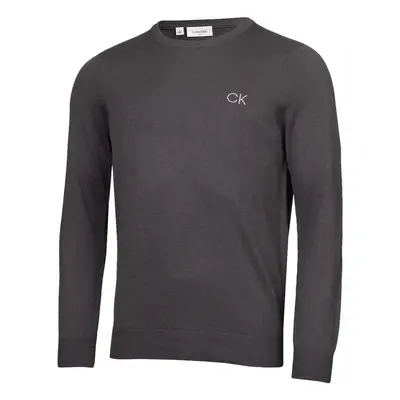 (XL, Steel Grey) Calvin Klein Mens Round Neck Tour Durable Soft Golf Sweater