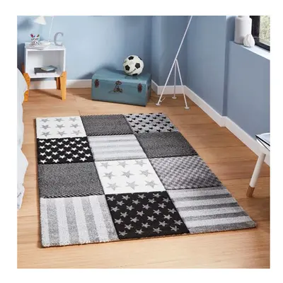 Patch Pattern Kids Rug - Grey - 120cm x 170cm